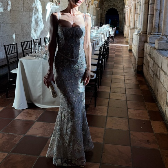 House of CB Silver Evening Gown